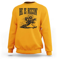 Funny Jesus Hockey Sweatshirt He Is Rizzin'