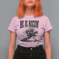 Funny Jesus Hockey T Shirt For Women He Is Rizzin'