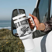 Funny Jesus Hockey Tumbler With Handle He Is Rizzin'