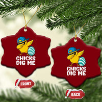 Easter Chicks Dig Me Ceramic Ornament Cute Chicken Dabbing Egg Hunt Toddler