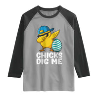 Easter Chicks Dig Me Raglan Shirt Cute Chicken Dabbing Egg Hunt Toddler