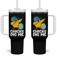 Easter Chicks Dig Me Tumbler With Handle Cute Chicken Dabbing Egg Hunt Toddler