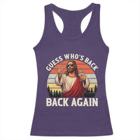 Funny Jesus Easter Racerback Tank Top Guess Who's Back? Back Again Easter