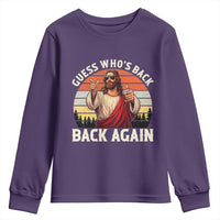 Funny Jesus Easter Youth Sweatshirt Guess Who's Back? Back Again Easter