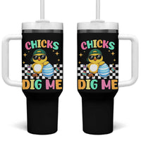 Chicks Dig Me Tumbler With Handle Funny Easter Chick