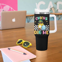 Chicks Dig Me Tumbler With Handle Funny Easter Chick