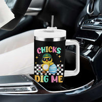 Chicks Dig Me Tumbler With Handle Funny Easter Chick