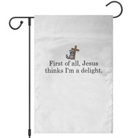 Funny Christian Raccoon Garden Flag Sarcastic Jesus Thinks I'm A Delight