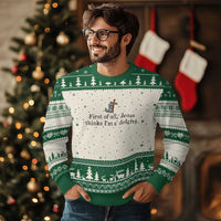 Funny Christian Raccoon Ugly Christmas Sweater Sarcastic Jesus Thinks I'm A Delight