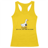 Funny Christian Goose Racerback Tank Top Jesus Thinks I'm A Delight