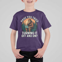 Funny Bigfoot Tech Support T Shirt For Kid Have You Tried Turning It Off And On Sasquatsch Computer - Wonder Print Shop