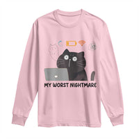 My Worst Nightmare Long Sleeve Shirt Funny Cat Gaming Wifi Loading Hurmor - Wonder Print Shop