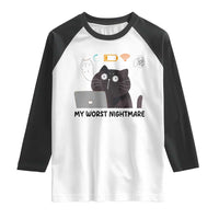 My Worst Nightmare Raglan Shirt Funny Cat Gaming Wifi Loading Hurmor - Wonder Print Shop