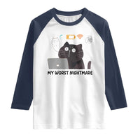 My Worst Nightmare Raglan Shirt Funny Cat Gaming Wifi Loading Hurmor - Wonder Print Shop