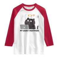 My Worst Nightmare Raglan Shirt Funny Cat Gaming Wifi Loading Hurmor - Wonder Print Shop