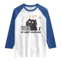 My Worst Nightmare Raglan Shirt Funny Cat Gaming Wifi Loading Hurmor - Wonder Print Shop