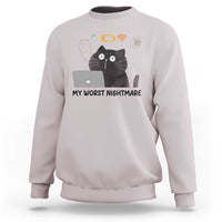 My Worst Nightmare Sweatshirt Funny Cat Gaming Wifi Loading Hurmor - Wonder Print Shop