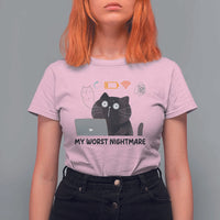 My Worst Nightmare T Shirt For Women Funny Cat Gaming Wifi Loading Hurmor - Wonder Print Shop
