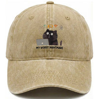 My Worst Nightmare Washed Cotton Baseball Cap Funny Cat Gaming Wifi Loading Hurmor