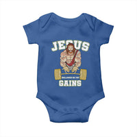 Funny Jesus Gym Baby Onesie Hallowed Be Thy Gains - Wonder Print Shop