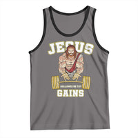 Funny Jesus Gym Tank Top Hallowed Be Thy Gains - Wonder Print Shop