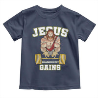 Funny Jesus Gym Toddler T Shirt Hallowed Be Thy Gains - Wonder Print Shop