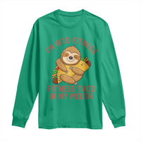 Funny Sloth Taco Gym Long Sleeve Shirt I'm Into Fitness Taco In My Mouth - Wonder Print Shop