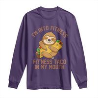 Funny Sloth Taco Gym Long Sleeve Shirt I'm Into Fitness Taco In My Mouth - Wonder Print Shop