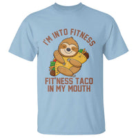 Funny Sloth Taco Gym T Shirt I'm Into Fitness Taco In My Mouth - Wonder Print Shop