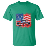 Pilot Airplane Patriotic American Flag Plane Aviation T Shirt - Wonder Print Shop