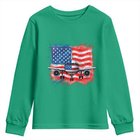 Pilot Airplane Patriotic American Flag Plane Aviation Youth Sweatshirt - Wonder Print Shop