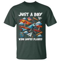 Funny Pilot Airplane Lovers T Shirt Just A Boy Who Loves Planes - Wonder Print Shop