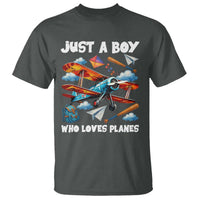 Funny Pilot Airplane Lovers T Shirt Just A Boy Who Loves Planes - Wonder Print Shop