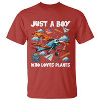 Funny Pilot Airplane Lovers T Shirt Just A Boy Who Loves Planes - Wonder Print Shop