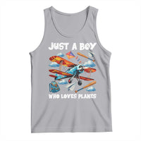 Funny Pilot Airplane Lovers Tank Top Just A Boy Who Loves Planes - Wonder Print Shop
