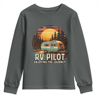 RV Pilot Enjoying The Journey Youth Sweatshirt Funny Camping Lover - Wonder Print Shop