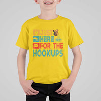 RV Camping Caravan Motorhome T Shirt For Kid Just Here For The Hookups - Wonder Print Shop