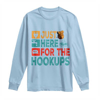 RV Camping Caravan Motorhome Long Sleeve Shirt Just Here For The Hookups - Wonder Print Shop