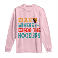 RV Camping Caravan Motorhome Long Sleeve Shirt Just Here For The Hookups - Wonder Print Shop
