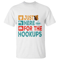 RV Camping Caravan Motorhome T Shirt Just Here For The Hookups - Wonder Print Shop