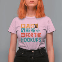 RV Camping Caravan Motorhome T Shirt For Women Just Here For The Hookups - Wonder Print Shop