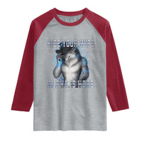Hide Your Wife The Alpha Is Here Raglan Shirt Funny Sarcastic Cringe Werewolf Meme
