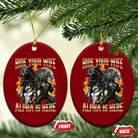 Hide Your Wife The Alpha is Here Ceramic Ornament Cringe Werewolf Alpha Meme Humor