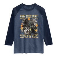 Hide Your Wife The Alpha is Here Raglan Shirt Cringe Werewolf Alpha Meme Humor