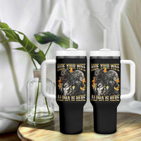 Hide Your Wife The Alpha is Here Tumbler With Handle Cringe Werewolf Alpha Meme Humor