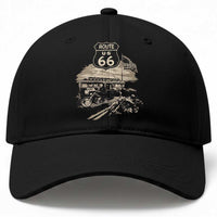 Route Highway 66 100 Year Centennial Motorcycle Americana Road Sign Baseball Cap