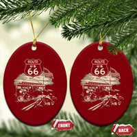 Route Highway 66 100 Year Centennial Motorcycle Americana Road Sign Ceramic Ornament