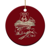 Route Highway 66 100 Year Centennial Motorcycle Americana Road Sign Ceramic Ornament