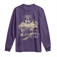 Route Highway 66 100 Year Centennial Motorcycle Americana Road Sign Long Sleeve Shirt