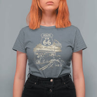 Route Highway 66 100 Year Centennial Motorcycle Americana Road Sign T Shirt For Women